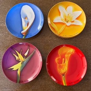 Parfums Givenchy Exotic Flower Porcelain Plates-set of 6